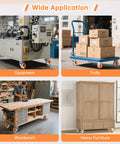 Wide Application of 4 x 2 inch heavy duty industrial caster set of 4 with polyurethane wheels, including 2 casters with brakes and 2 rigid casters