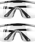 2 Pack Wide Frame Safety Glasses Goggles Anti Fog UV Resistant Over Glasses with clear lenses and black frames