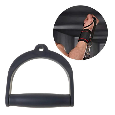 Wide Design Pull Rope Handle Grip For Cable Machines And Rope Training Heavy Duty D-Handle with ergonomic anti-slip grip displayed.