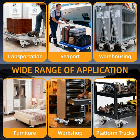 Stainless steel 3 inch heavy duty caster wheels with rust proof 304 swivel design, casters with brakes in a 4 pack used in various applications.