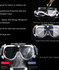 Protective Safety Goggles Anti Splash Wide Vision Fits Over Prescription Glasses with anti-fog lens and impact resistance