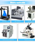 Set of machines including 3D printer, CNC machine, laser, semiconductor, and soldering equipment for industrial applications.