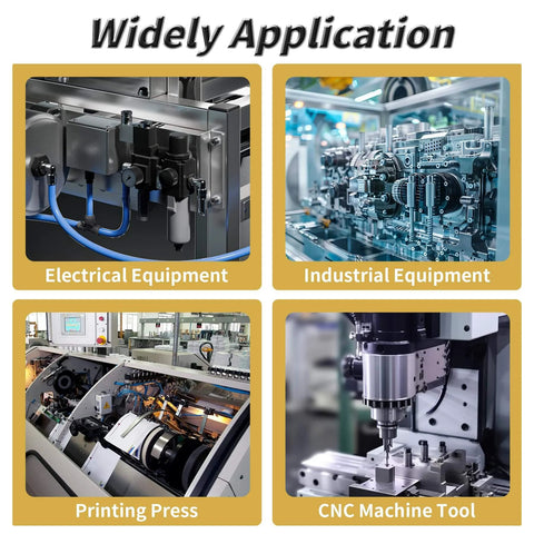 Electrical, industrial, printing press, and CNC machine tool equipment applications.