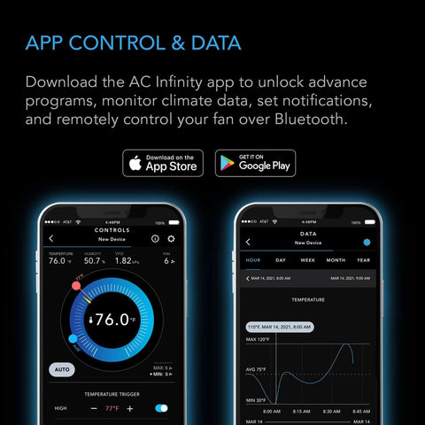 WiFi app interface for Airtitan T8 Crawl Space Vent Fan With WiFi App Temperature Humidity Controller For Basement Exhaust And Odor Control