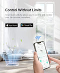 Person using phone app to control Smart Register Vent Fan For 4 By 10 Inch Register Holes With Ultra Quiet Operation