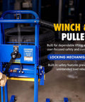 Material Lift Winch Stacker Pallet Truck Dolly With 330 Lbs Capacity And 40 Inch Max Lift 8 Inch Wheels And Swivel Casters