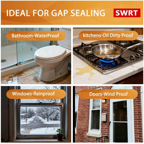 Image showing applications of Thick Window Insulation for Winter Residue-Free, Heavy Duty Transparent Window Weather Sealing Tape in different settings.