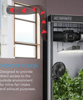 Universal Window Duct Kit For 4 Inch And 6 Inch Inline Fans With Adjustable Rails installed in window for ventilation