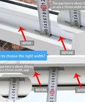 Weather Stripping, Silicone Door Seal Strip Door, Window, Transparent 16 Feet Long (Width 25mm) installation illustration with measuring tape.