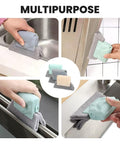 Window Groove Cleaning Brush Set with Magic Track Cleaner Mini Brush and Replaceable Cloths cleaning various surfaces