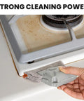 Using Window Groove Cleaning Brush Set with Magic Track Cleaner Mini Brush on stove top