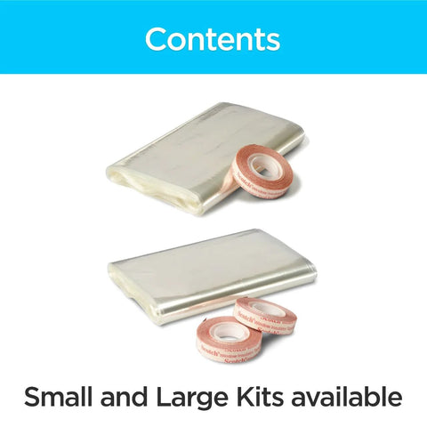 Indoor Window Insulation Kit For Five 3x5 Windows With Heat Shrink Film And Mounting Tape, includes film and Scotch tape