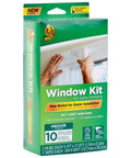 Packaging of a Window Insulation Kit With Rolled Shrink Film For Easy Indoor Installation Draft Blocking And Energy Savings
