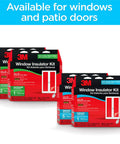 Indoor Window Insulation Kit For Five 3x5 Windows With Heat Shrink Film And Mounting Tape packaging with product details
