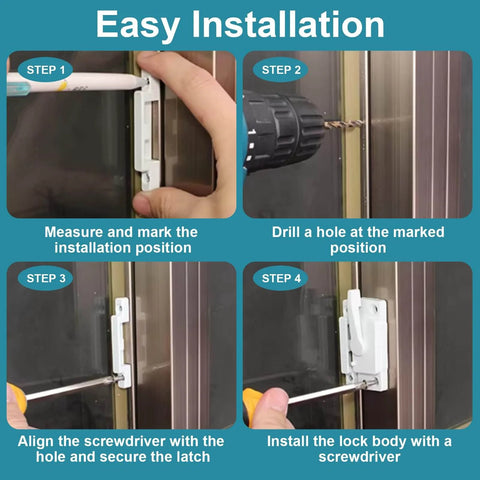 Installation guide for Premium Zinc Alloy Window Sash Locks 2 Pack Latch Replacement For Double Hung Vertical and Horizontal Windows