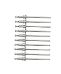 Window Regulator Rivets 10 Pcs Trim Clip Set Fits GM Chevy GMC Buick Cadillac in a row showing 10 metal rivets for vehicle trim