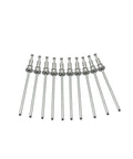 Window Regulator Rivets 10 Pcs Trim Clip Set Fits GM Chevy GMC Buick Cadillac - 10 silver rivets arranged in a row