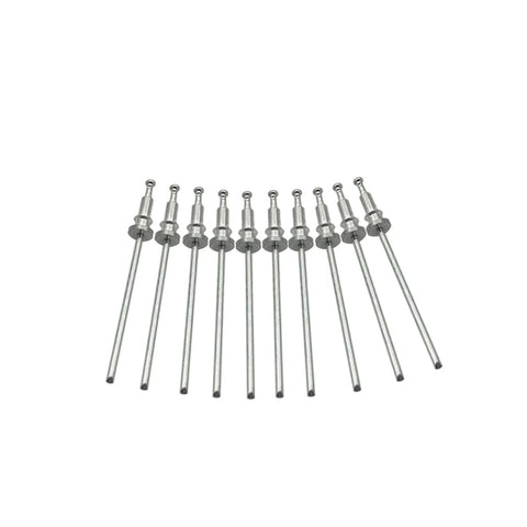 Window Regulator Rivets 10 Pcs Trim Clip Set Fits GM Chevy GMC Buick Cadillac - 10 silver rivets arranged in a row