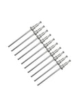 10-Piece Window Regulator Rivets Trim Clip Set Fits GM Chevy GMC Buick Cadillac shown aligned, metal with head 0.197 in, shank 0.220 in