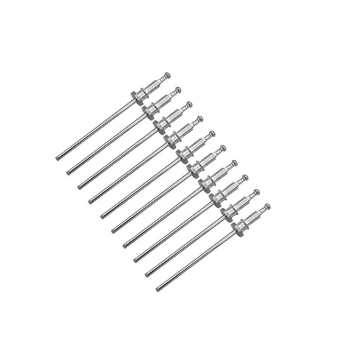 10-Piece Window Regulator Rivets Trim Clip Set Fits GM Chevy GMC Buick Cadillac shown aligned, metal with head 0.197 in, shank 0.220 in