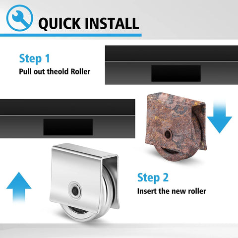 10 Pcs Sliding Window Rollers Assembly With 9/16 Inch Metal Wheels For Cabinets And Display Cases Replacement Hardware Set