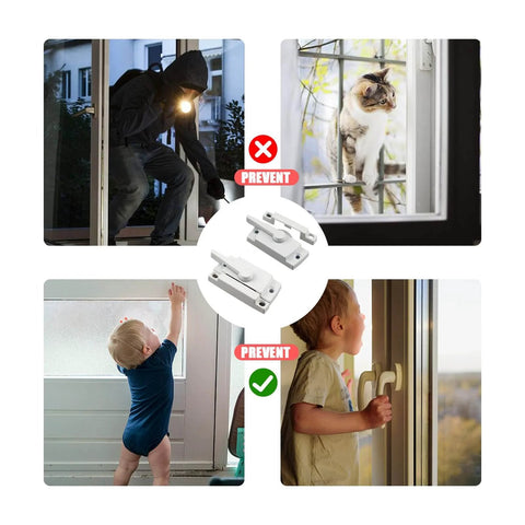 Two Piece Sliding Window Lock Cam Sash Lock for Double Sliding Windows with anti-jumping studs and corrosion resistant hardware