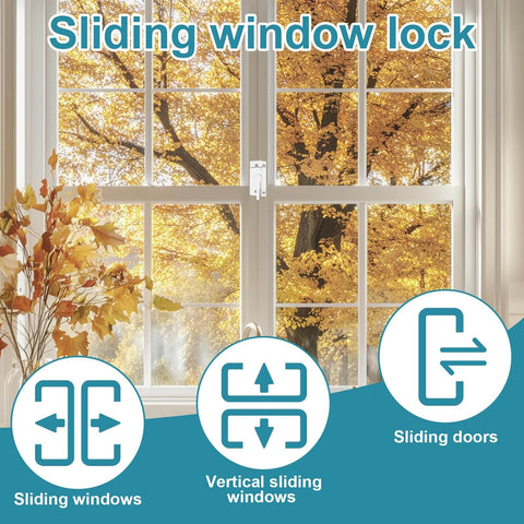 Premium Zinc Alloy Window Sash Locks 2 Pack Latch Replacement For Double Hung Vertical And Horizontal Sliding Vinyl Windows White Cam Design shown on window