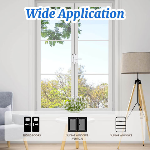 Two-pack cam-action sash locks deliver reliable window security with quick install screws for sliding windows, shown installed.