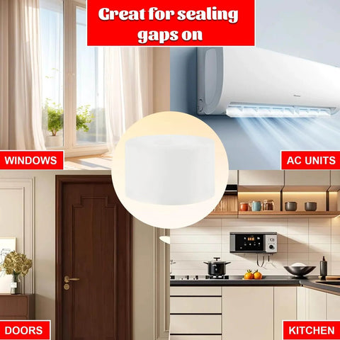 Window Sealing Tape 2 Inch x 33 FT Transparent for doors, windows, AC units, kitchen sealing gaps