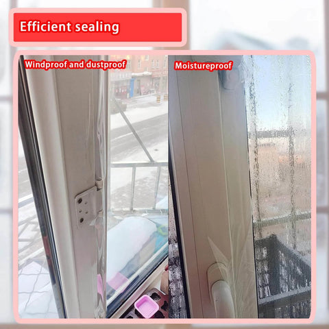 Window Weather Sealing Tape, 3 Inch x 165 FT(55 Yards), sealing window from moisture and drafts, clear tape applied on window edges.