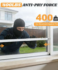 Heavy Duty Adjustable Sliding Door Security Bar For Home And Travel Anti Pry Door Stopper Keeps Intruders Out installed in window