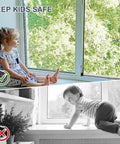 Children near windows illustrating the importance of using a Sliding Door Security Bar, 17.7-50.5inch Heavy Duty Adjustable Sliding Patio Door Lock Bar with Rubber Tips,Diameter 1inch Window Security Bar for Home Apartment Travel Children Women (White)