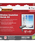 Indoor Window Shrink Kit For 42 To 62 Inch Windows Clear 9 Pack Insulation Film Packaging Front View
