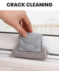 Hand using Window Groove Cleaning Brush Set with Magic Track Cleaner Mini Brush and Replaceable Cloths for Cleaning Window Tracks Sliding Doors.