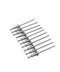 Window Regulator Rivets 10 Pcs Trim Clip Set Fits GM Chevy GMC Buick Cadillac, showing metal rivets for car trim installation.