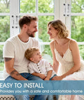 Family sitting near windows with Three Pack Window Sash Lock Set For Sliding Windows Replaces Latches On Single Hung And Double Hung White Cam Lock.