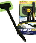 Reach Free Windshield Cleaning Tool With 16 Inch Detachable Handle Microfiber Window Cleaning Device Includes Extra Bonnet And Spray Bottle Cleans Windshields Without Reaching And Fits In Glovebox packaging and product