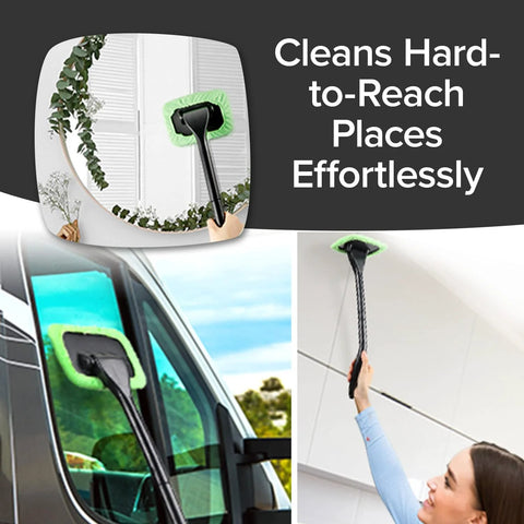 Reach Free Windshield Cleaning Tool With 16 Inch Detachable Handle cleaning car windshield and home window
