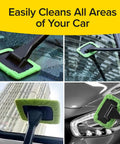 Reach Free Windshield Cleaning Tool With 16 Inch Detachable Handle Microfiber Window Cleaning Device Includes Extra Bonnet And Spray Bottle Cleans Windshields Without Reaching And Fits In Glovebox cleaning various surfaces
