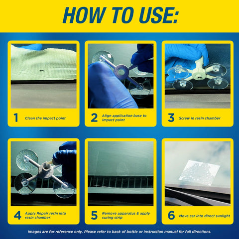 Step-by-step guide for using Resin Based Windshield Repair Kit For Chips And Cracks Quick And Easy To Use Universal Repair System