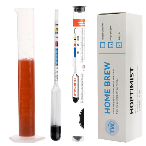 Hydrometer For Wine Making With 100 Mm Alcohol Test Jar Specific Gravity Hydrometer For Wine And Beer Brewing Testing Kit