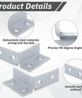 Four Piece Wing Shape Ninety Degree Fittings Set With Left And Right Brackets For One Half Inch Bolts And One And Five Eighths Inch Series Channels Use In Structural Connections For Professional Builders And Diy Projects. Galvanized 90-degree steel brackets for framing projects.