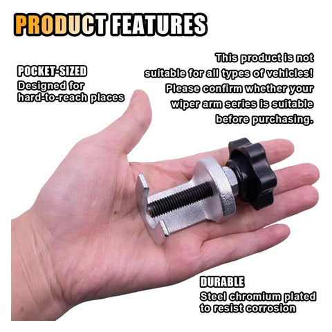 Car Windshield Wiper Arm Puller, Handy Lightweight Removal Tool With Adjustable Knob, 0.65 Inch Opening, carbon steel