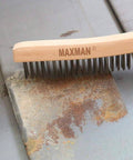 Wire Brush, Heavy Duty Stainless Steel Wire Brushes for Cleaning Rust on metal surface with beech wood handle
