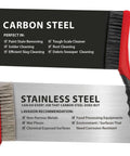 Wire Brush Set-Heavy Duty Stainless & Carbon Steel Bristles with Plastic Handle Grip for Rust, Wielding Slag, Dirt & Paint Scrubbing