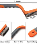Wire Brush 3Pcs Brass/Stainless Steel/Nylon Wire Brushes for Cleaning Rust Bristle Brush Set with rubber handle, orange and gray