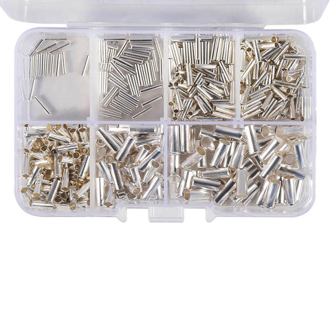 600 Pcs Wire Ferrules Kit With 7 Sizes Non Insulated Copper Crimp Terminals Tinned Copper Assortment in plastic box