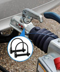 Image showing 4 Pack Wire Lock Pins Five Sixteenth Inch Carbon Steel Shaft Locking Pins With Round Loop installed on trailer hitch.