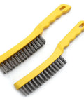 Wire Scratch Brush 2 Set, Heavy Duty Stainless Steel 11 Inch with Plastic Handle Descaling Welding Dust Bending Hand Tool by MAXMAN