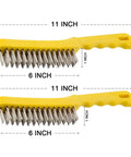 Wire Scratch Brush 2 Set, Heavy Duty Stainless Steel 11 Inch with Plastic Handle Descaling Welding Dust Bending Hand Tool